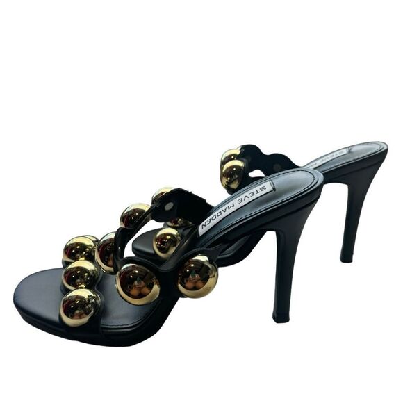 Revolve Steve Madden Jovanni Mule Heel with Gold Tone Hardware Size 5.5 - Picture 5 of 11